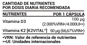vitamina D3 y K2
